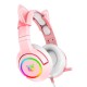 Дротові навушники Onikuma K9 Gaming CAT with LED Pink